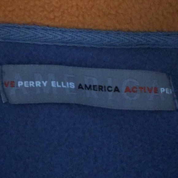 Perry Ellis Men's Navy Blue America Pullover Fleece Jacket - Picture 7 of 7